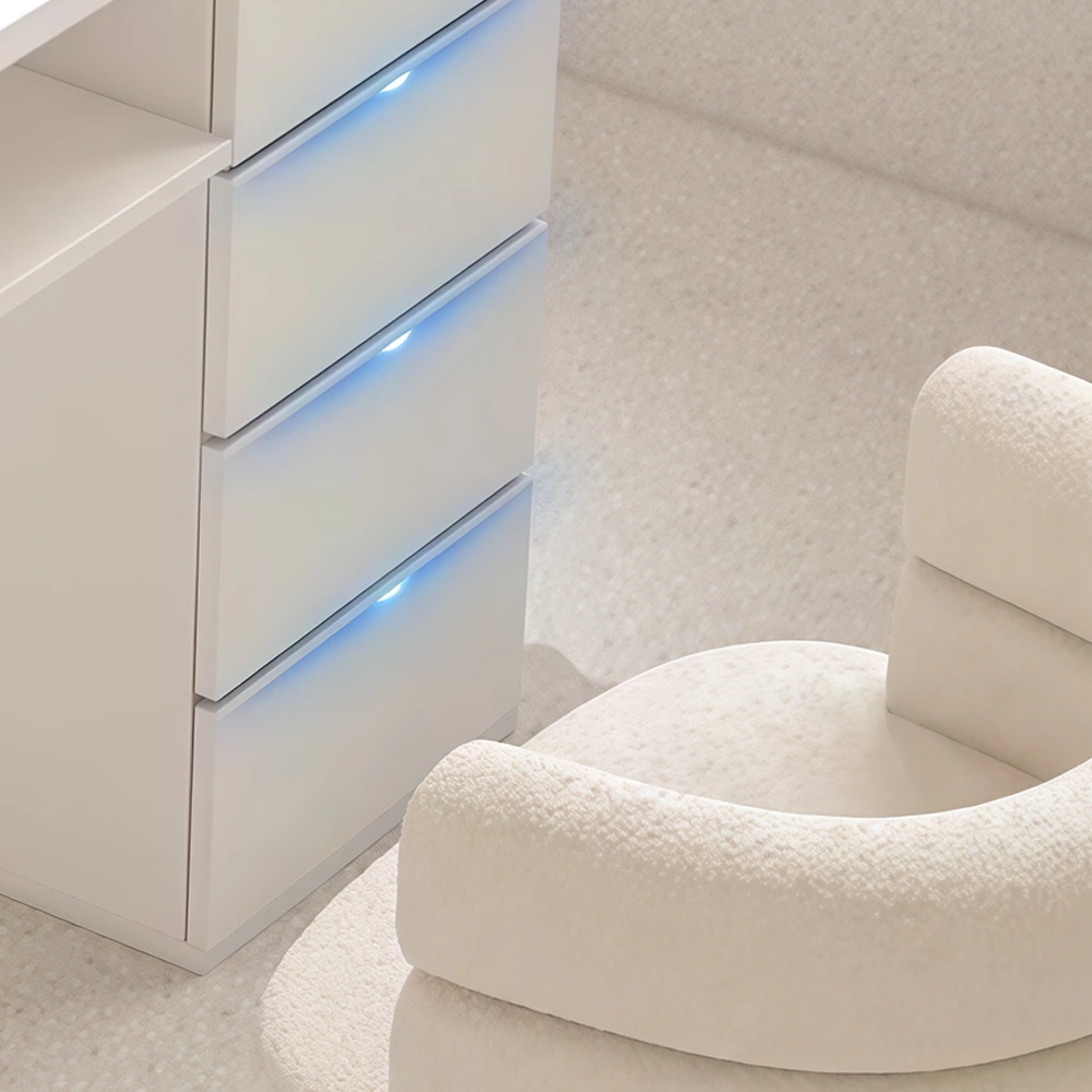 Nail Table with Dust Collector Marble Luxury - image 4