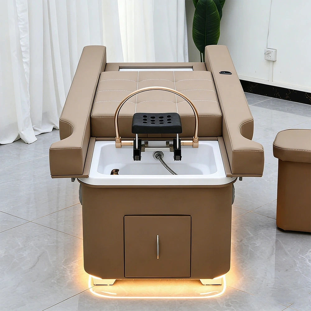 Professional Electric Shampoo Bed - Salon Recliner with Foot Massage - image 2