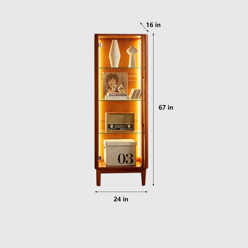 Retro Glass Display Cabinet for Living Room - image 8