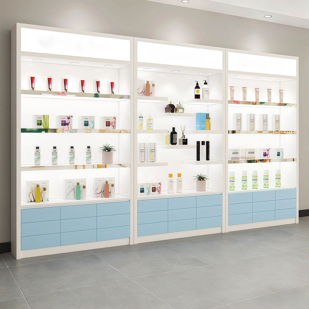 Minimalist Glossy Skincare Display Showcase - image 2