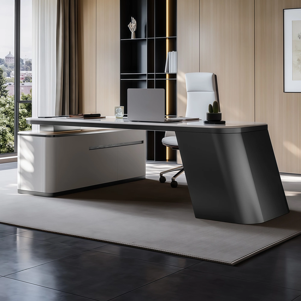 Modern Luxury L-Shaped Slate Desk Italian Minimalist Computer Desk - image 2