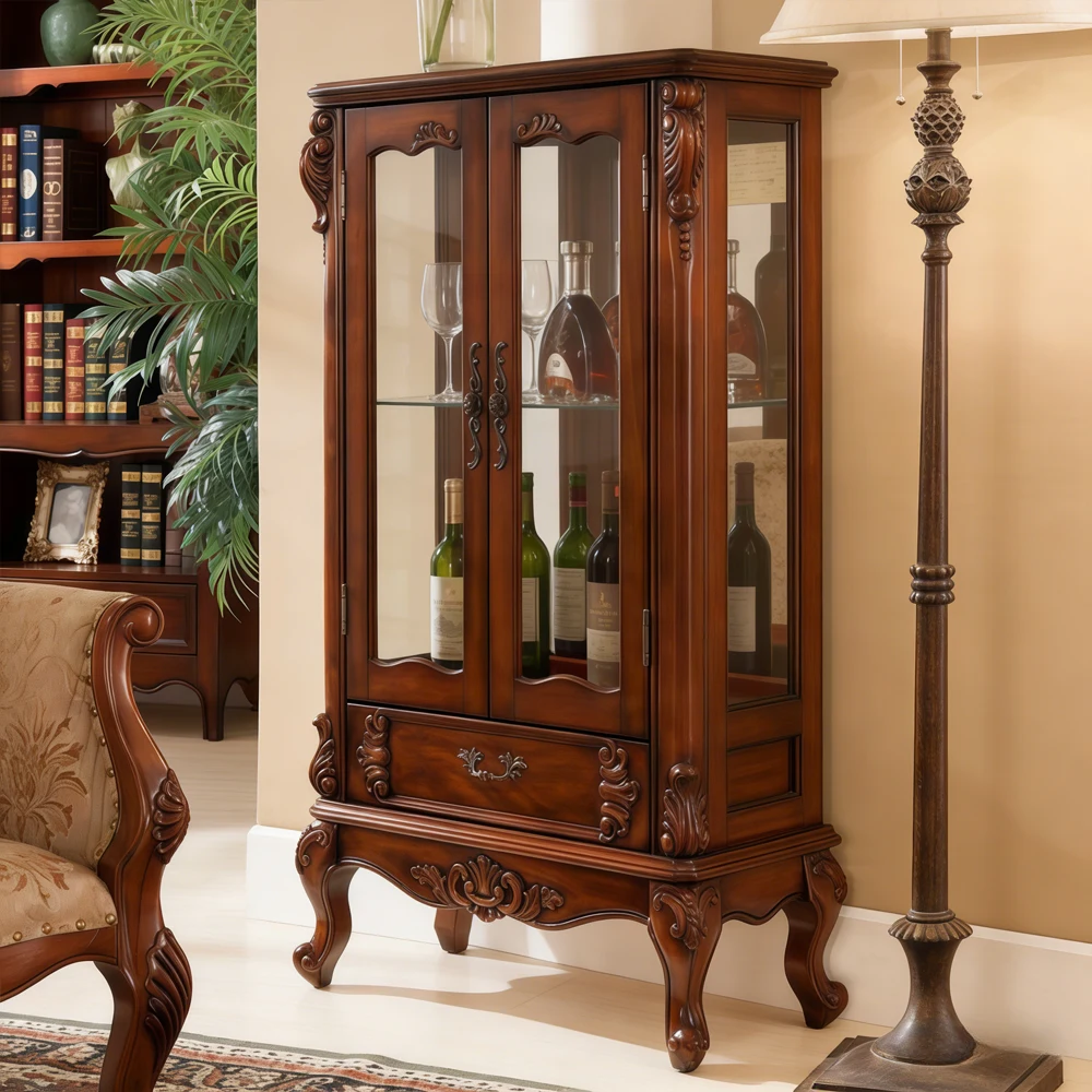 European Double-Door Glass Cabinet for Living Room - image 2