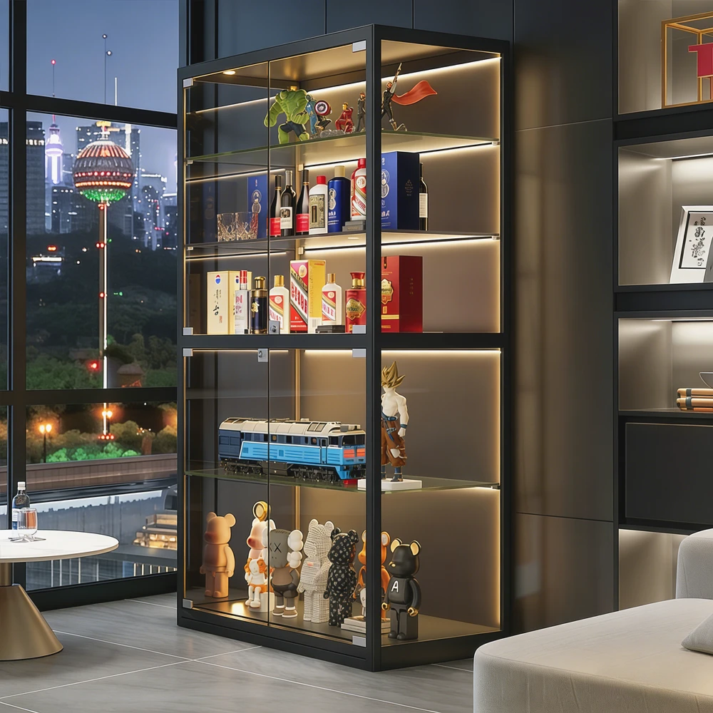 Dustproof Glass Showcase with Lock for Home - image 2