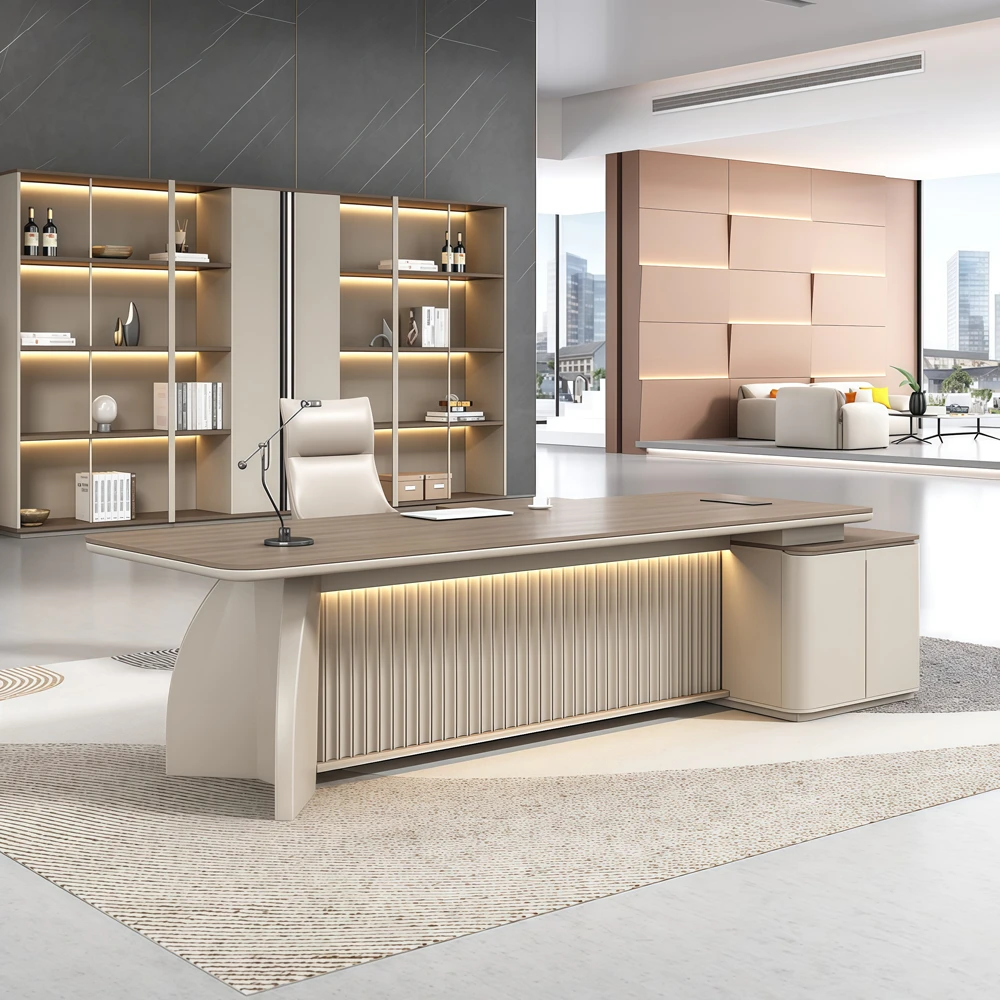 Modern Luxury Executive Desk  High Gloss Painted Office - image 3