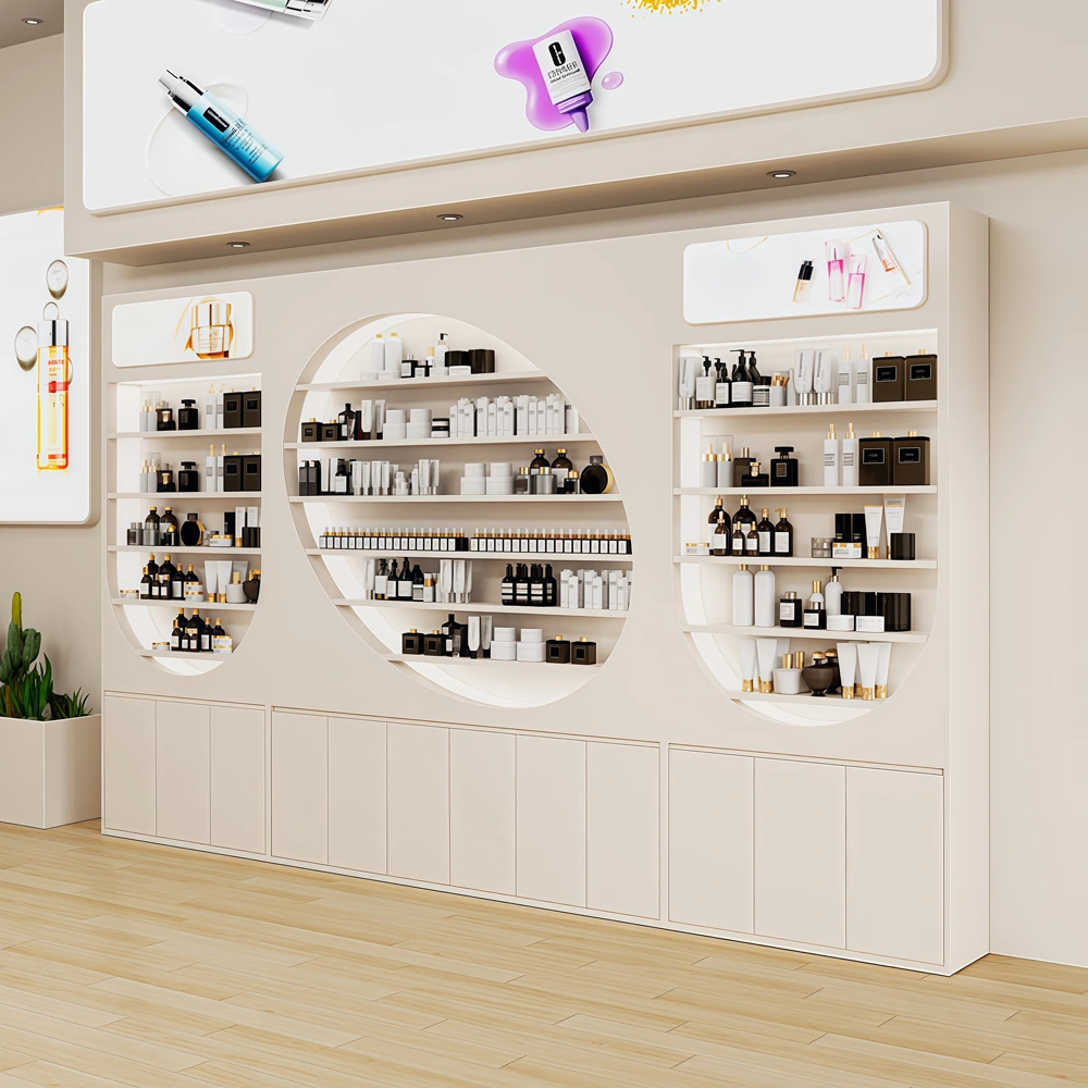 Curved Multi-Tier Display Cabinet for Salon - image 2