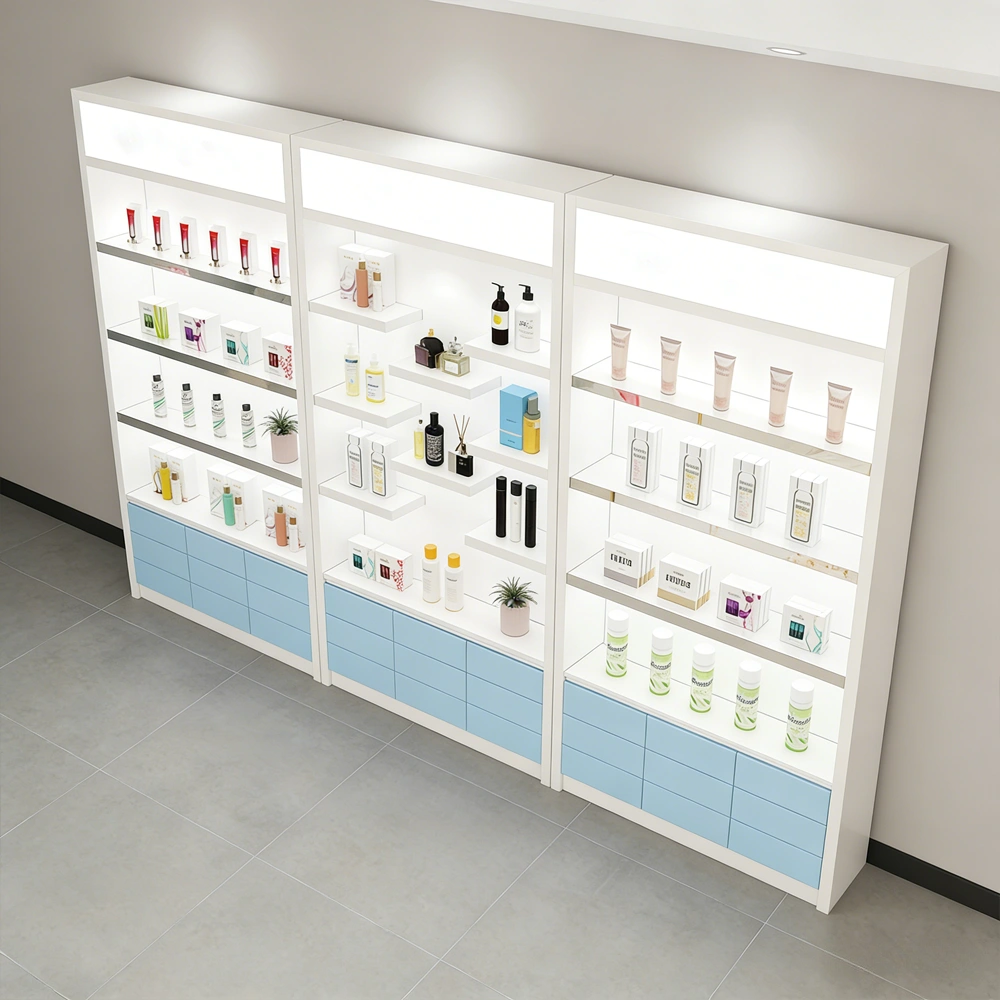 Minimalist Glossy Skincare Display Showcase - image 7