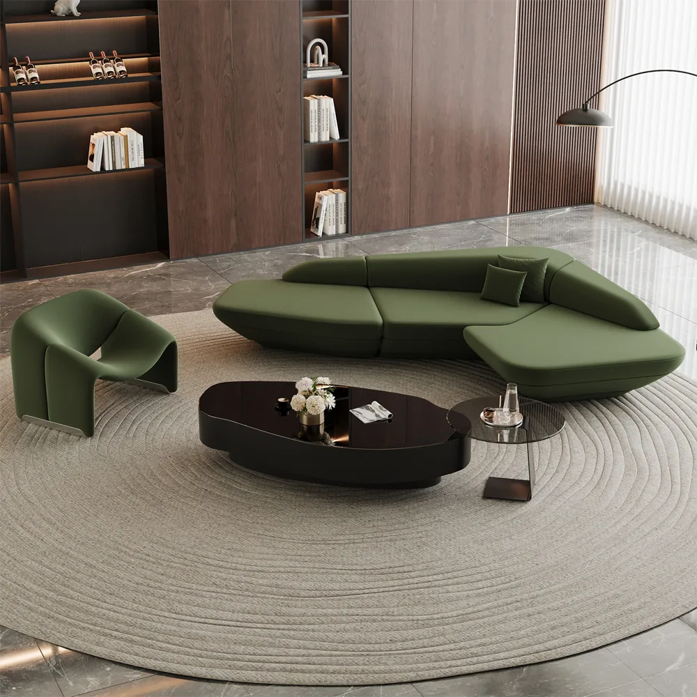 Exclusive Luxury Curved Velvet Sofa for Hotel Lobbies - image 2