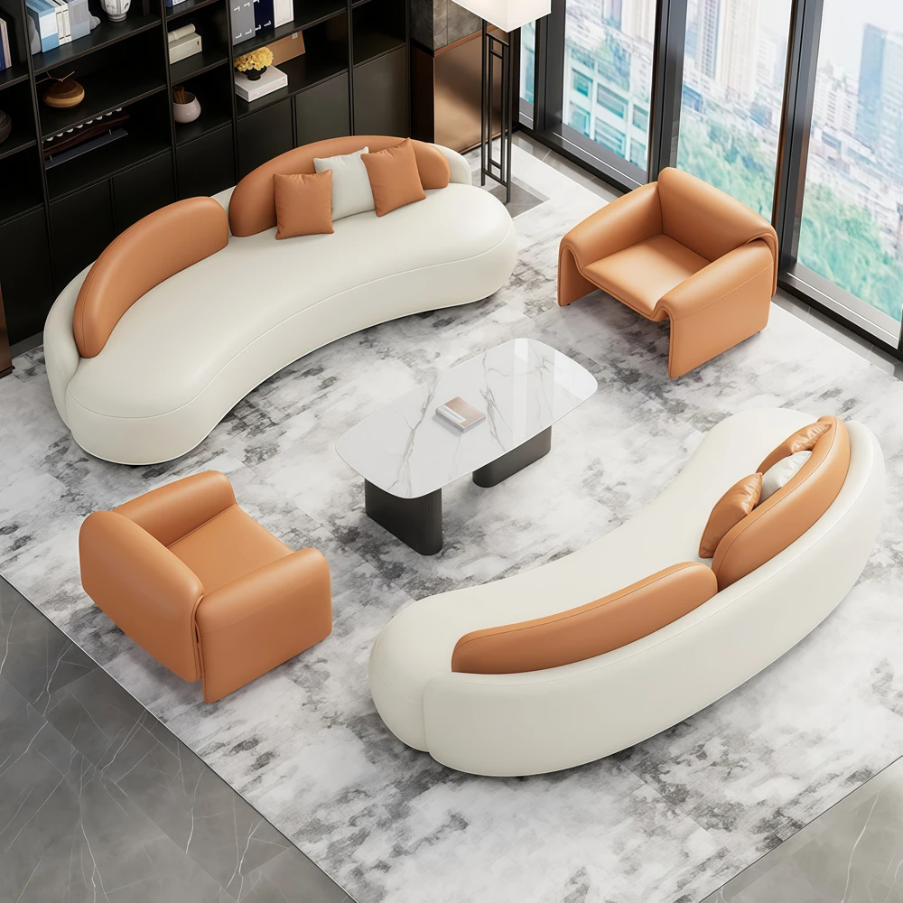 Commercial Curved Sofa Combination for Reception - image 2