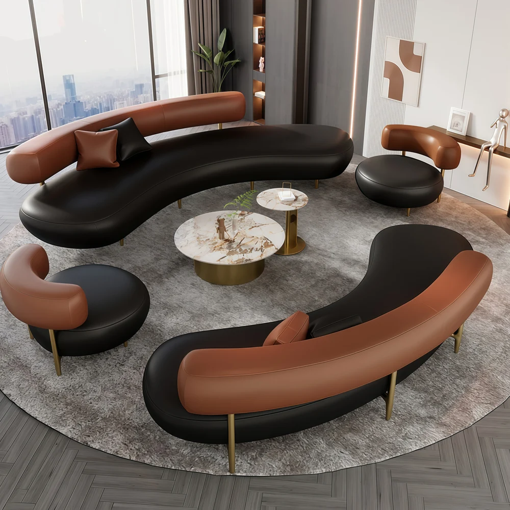 Light Luxury Curved Sofa – Modern Seating - image 2