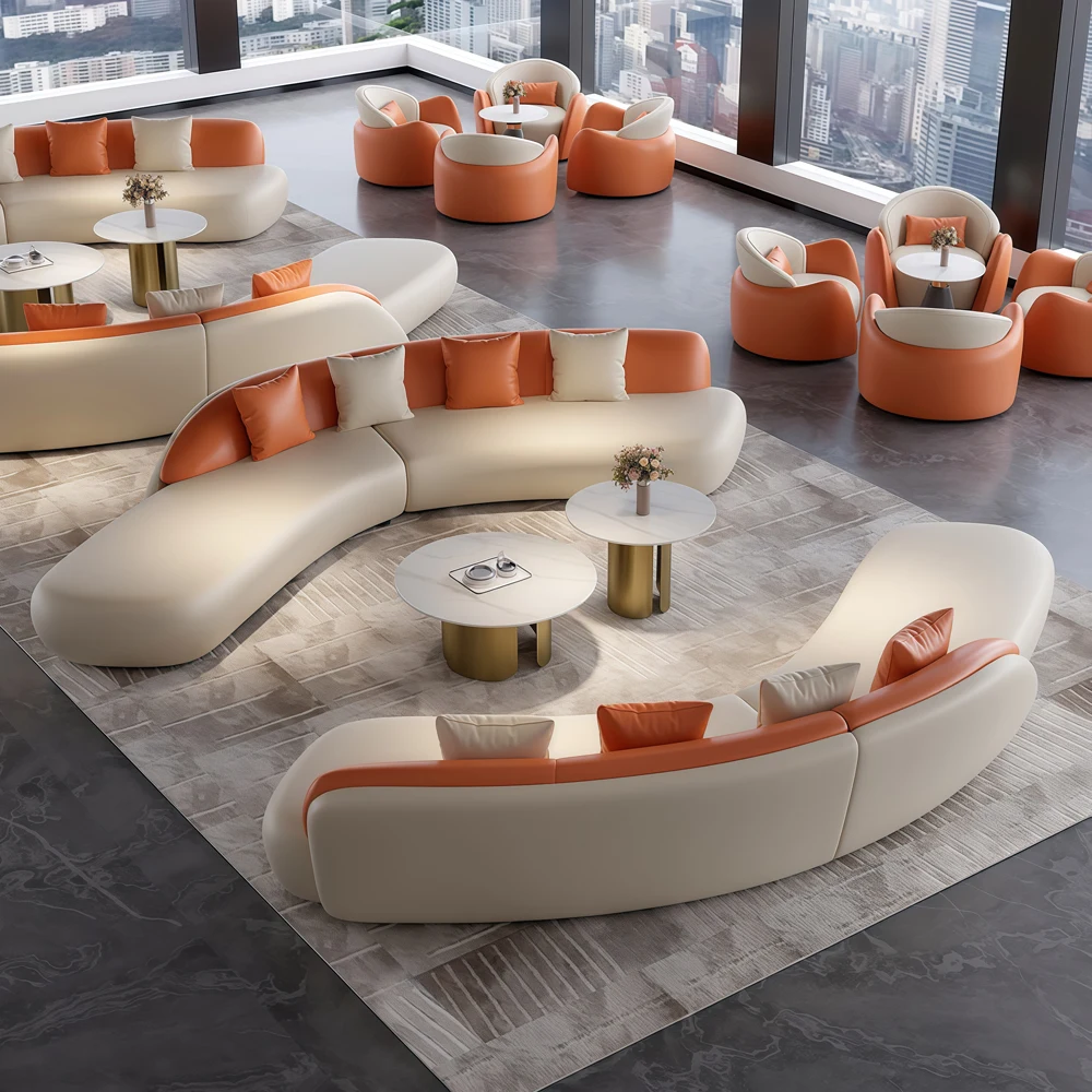Curved Reception Sofas Modern Ergonomic Seating - image 2