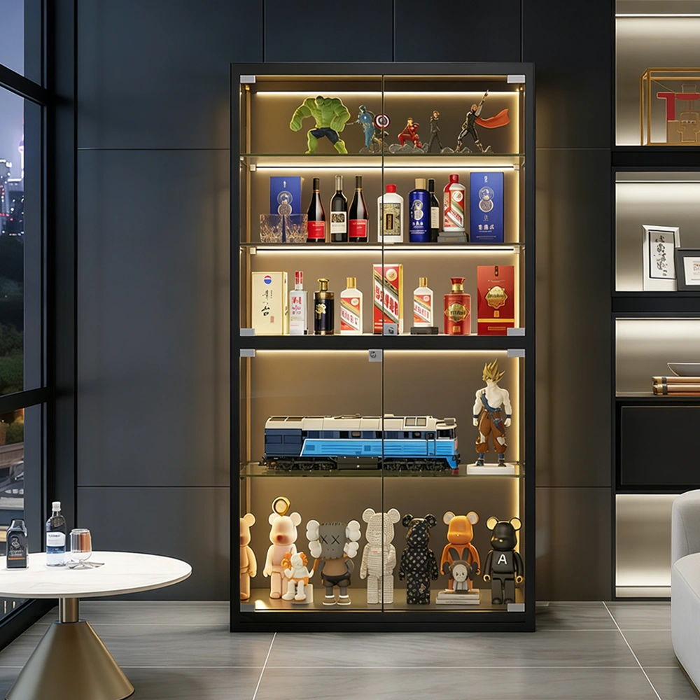 Dustproof Glass Showcase with Lock for Home - image 3