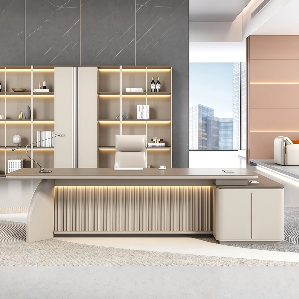 Modern Luxury Executive Desk  High Gloss Painted Office - image 4