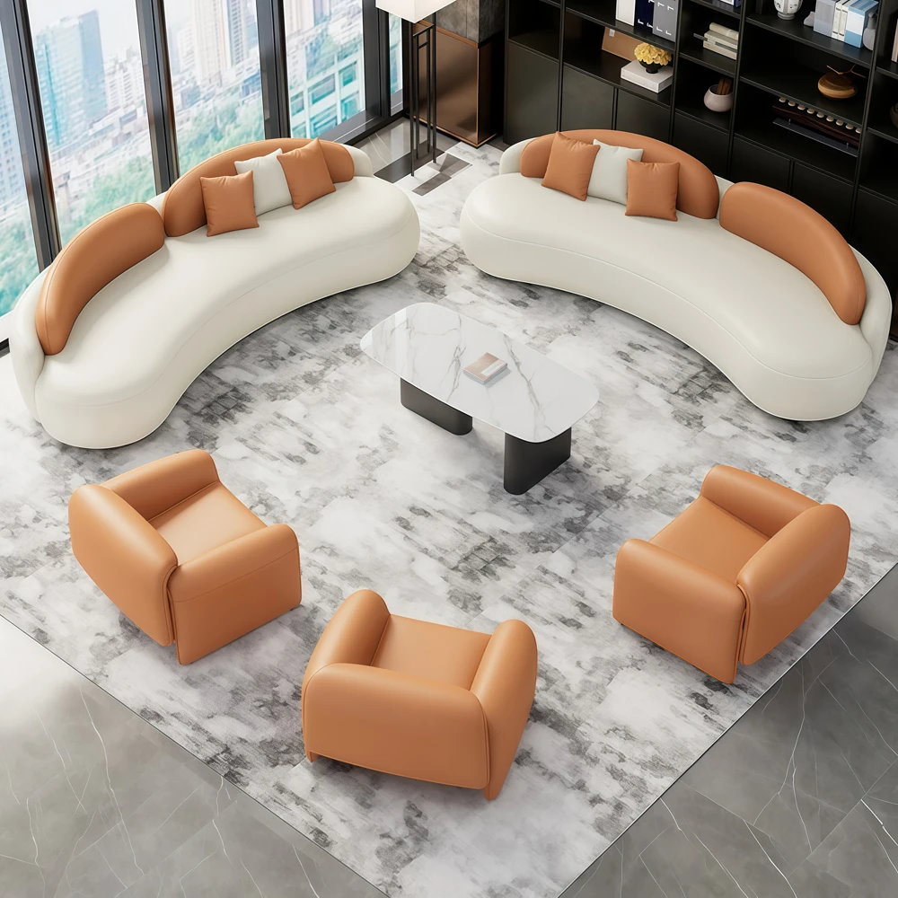 Commercial Curved Sofa Combination for Reception - image 3