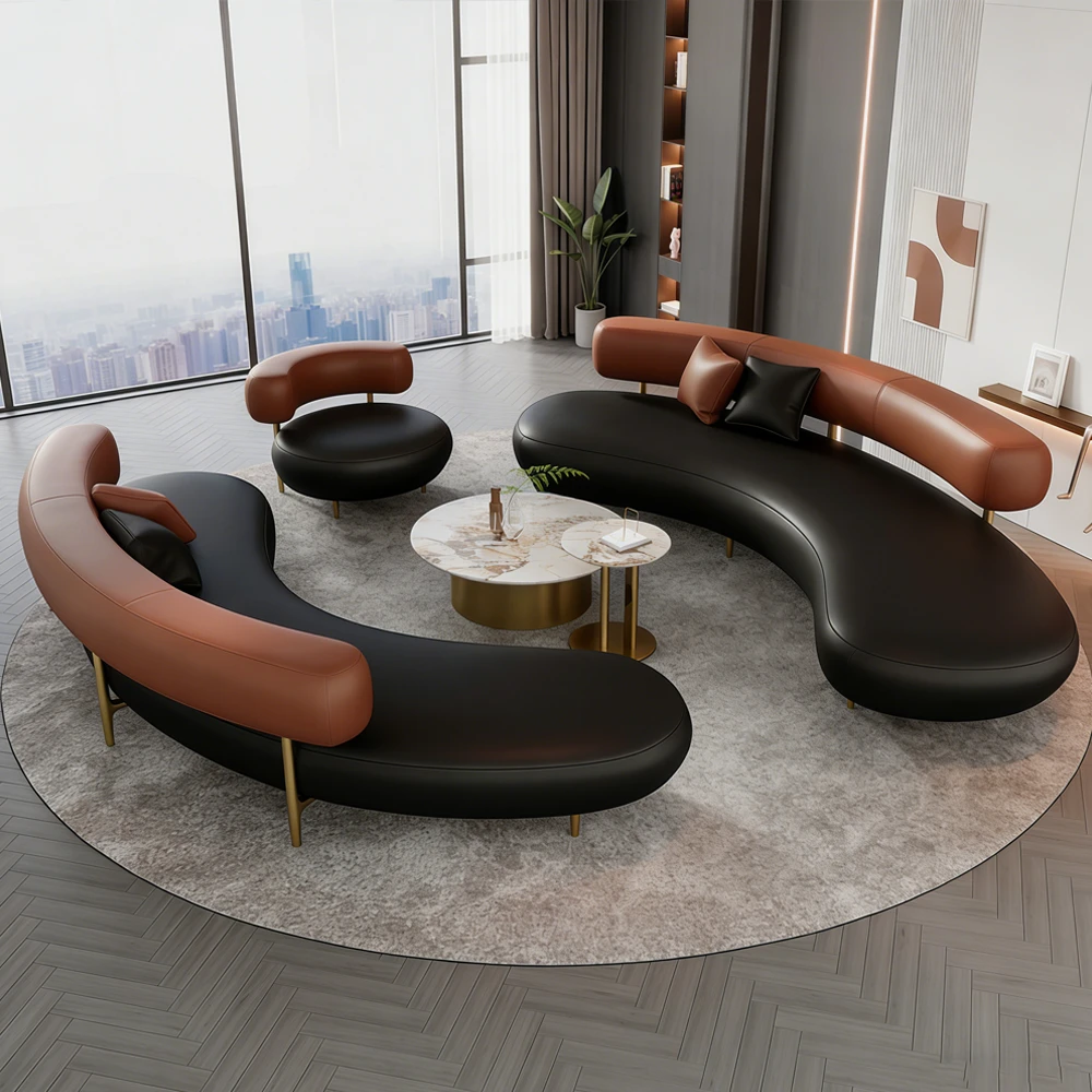 Light Luxury Curved Sofa – Modern Seating - image 3
