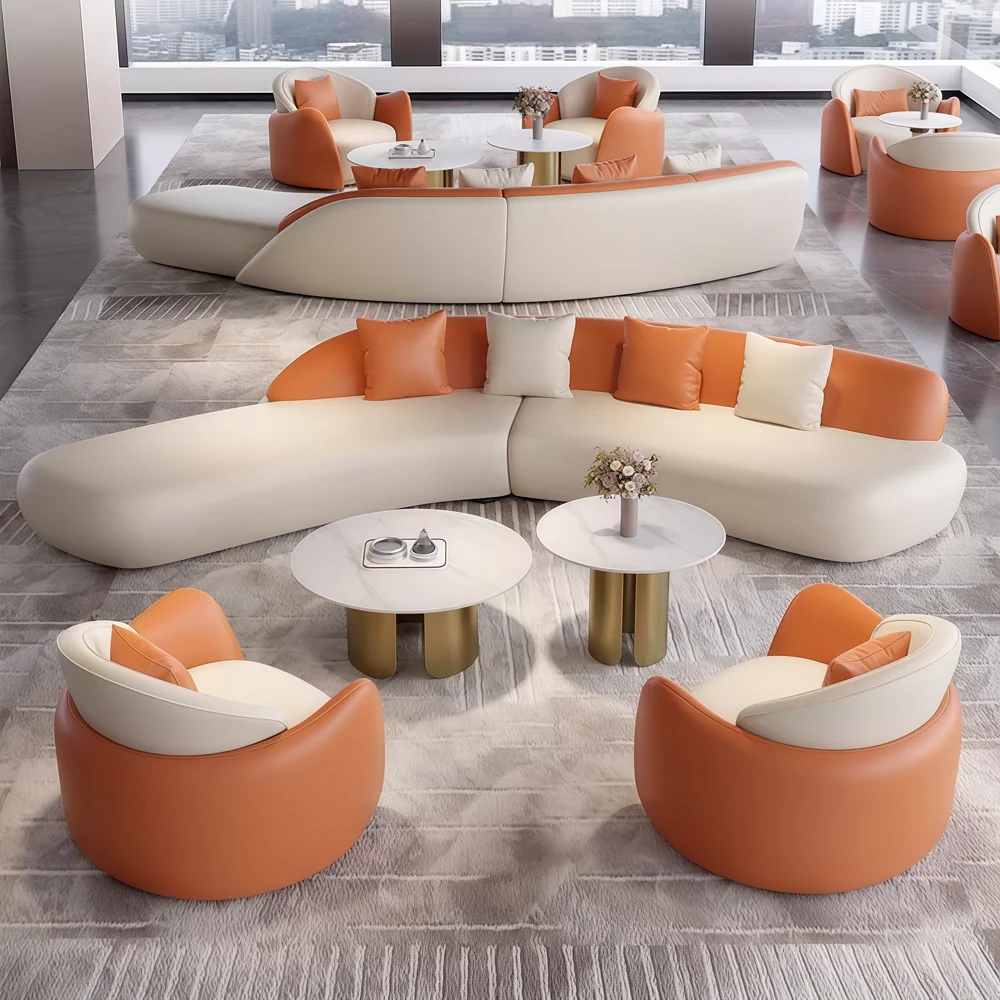 Curved Reception Sofas Modern Ergonomic Seating - image 3
