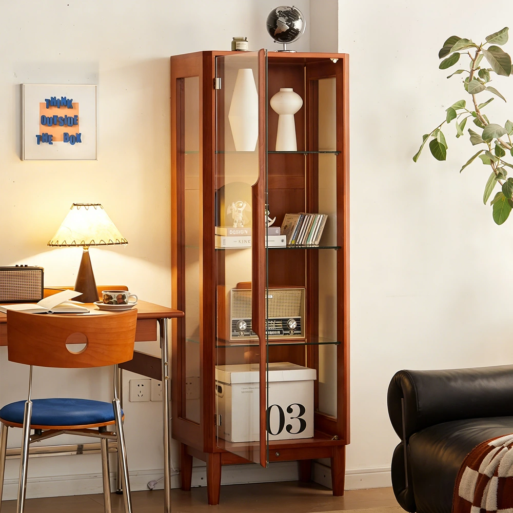 Retro Glass Display Cabinet for Living Room - image 4