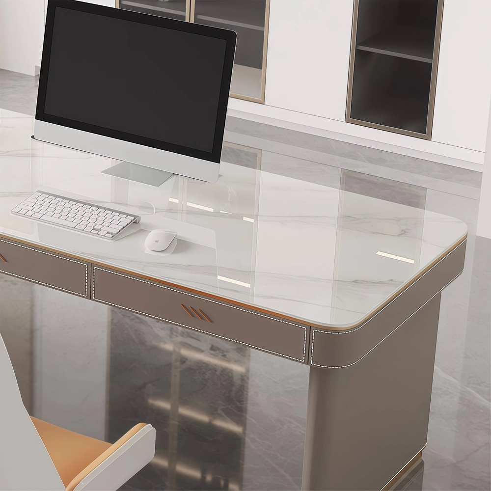 Slate Top Corner Computer Desk Modern Luxury - image 5