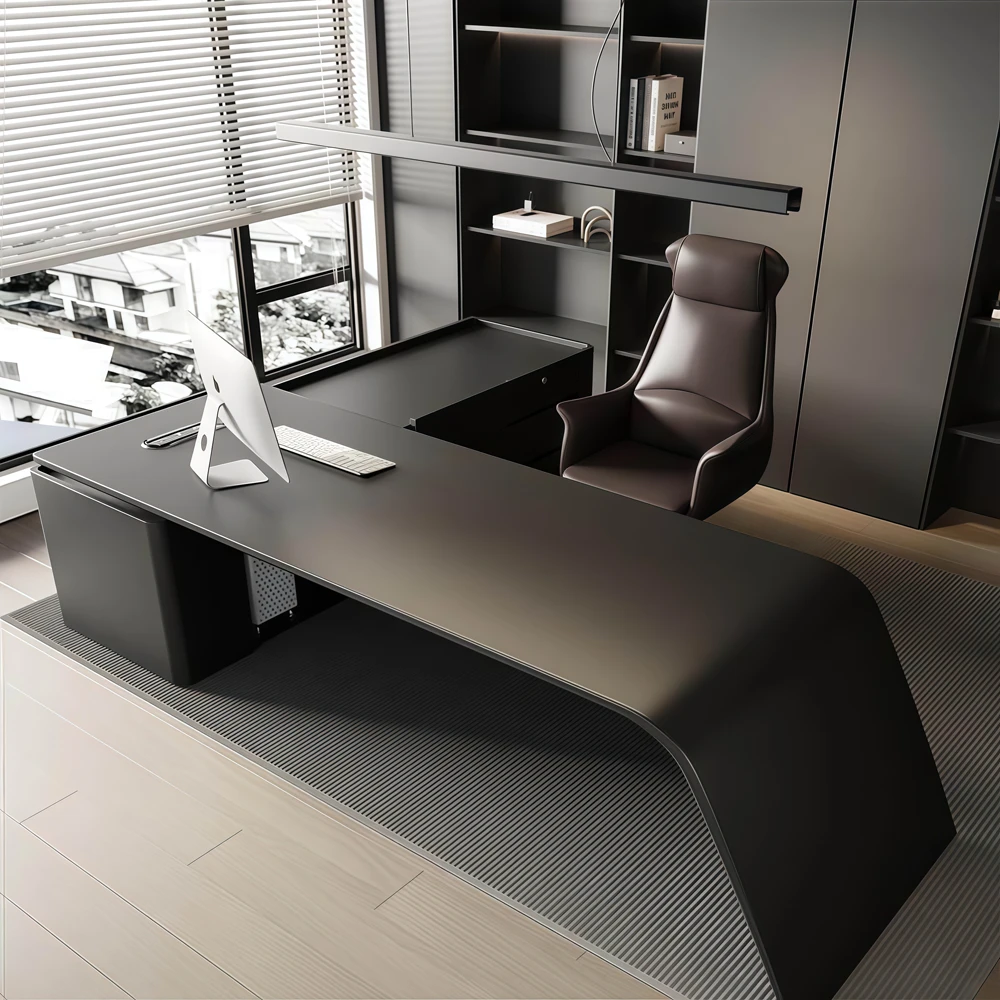 Sleek Black Lacquer Executive Desk for Senior Leaders - image 2