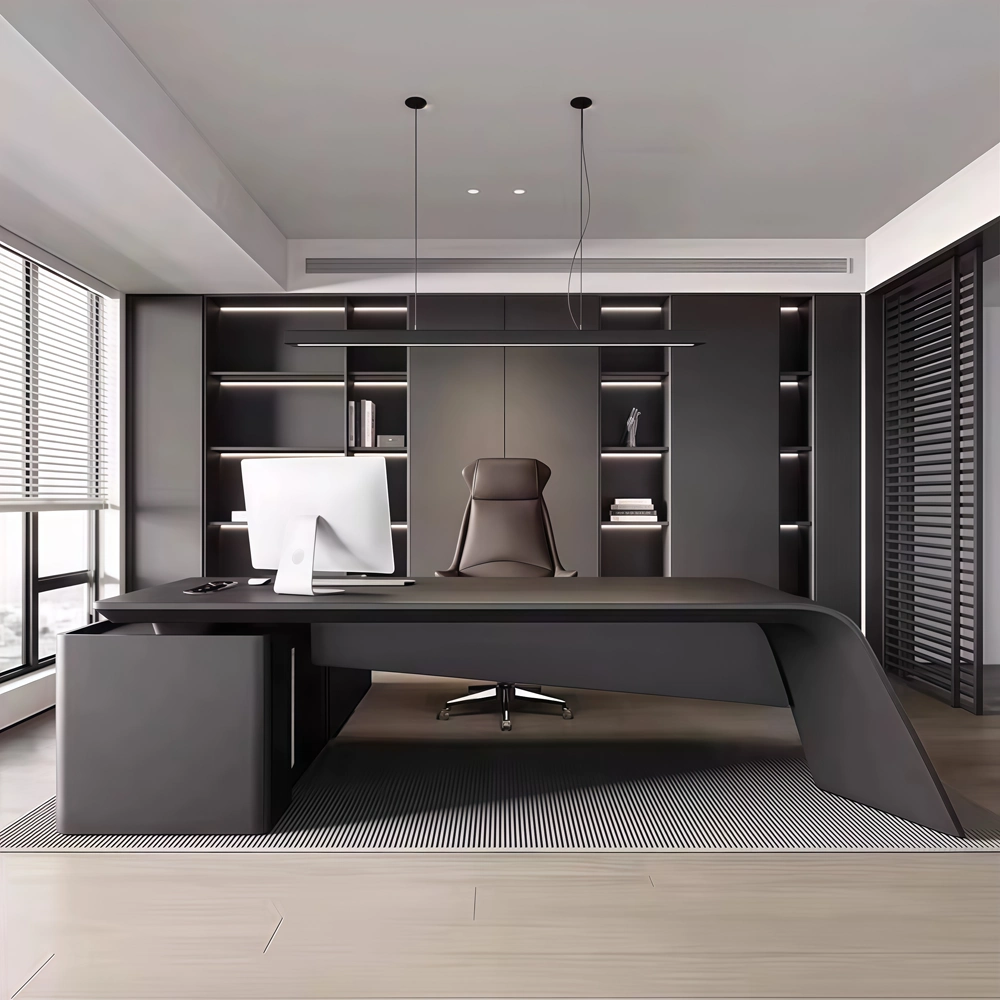 Sleek Black Lacquer Executive Desk for Senior Leaders - image 3