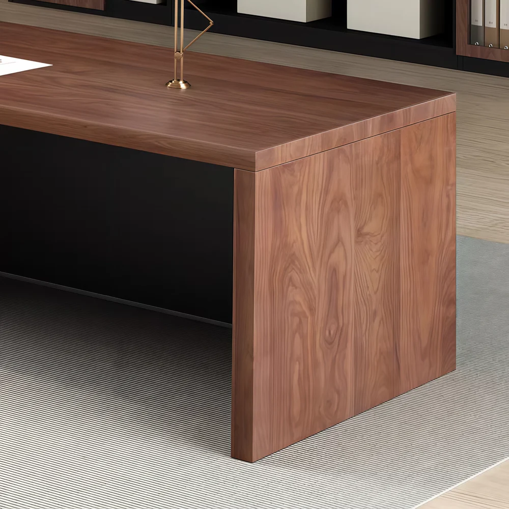 Solid Black Walnut Executive Desk with Cabinet - image 6