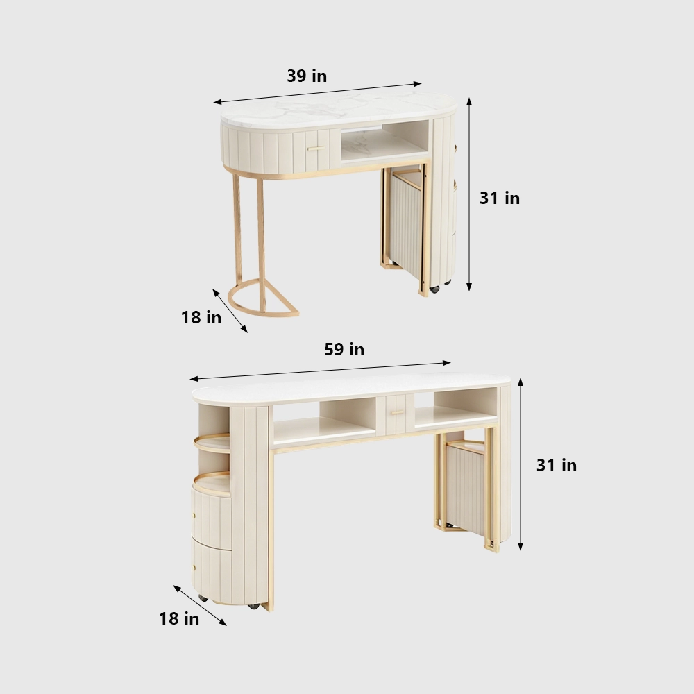 Round Double Nail Desk Set with Vacuum - image 6