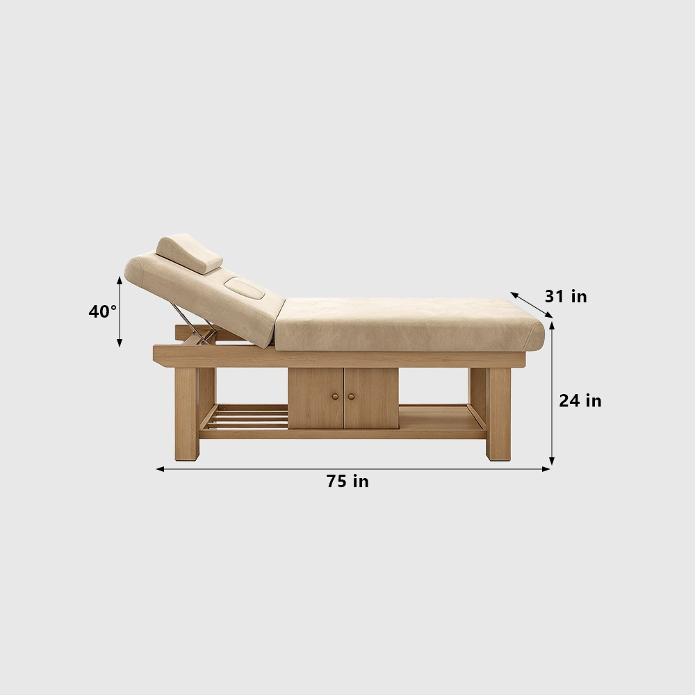 Multifunctional Wooden Beauty Bed for Spa Facial - image 7