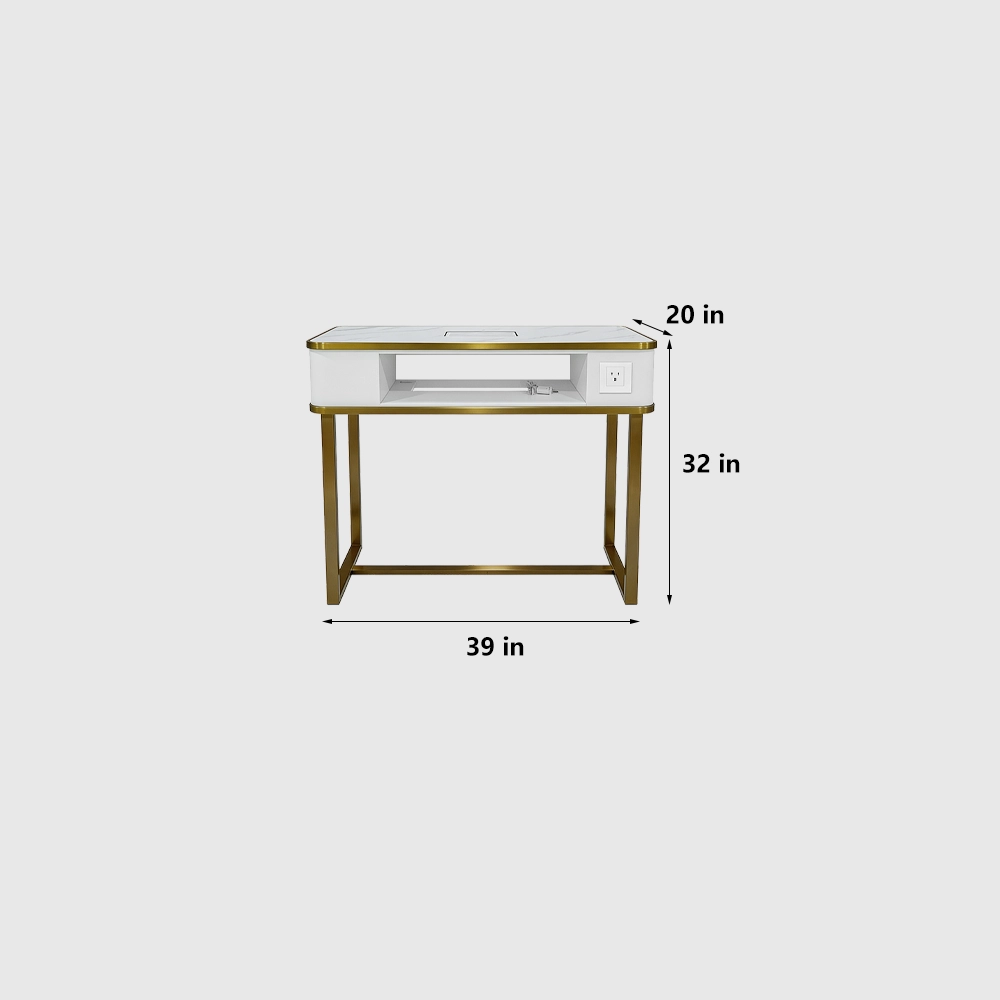 Modern Marble Manicure Desk with Vacuum Drawers - image 7