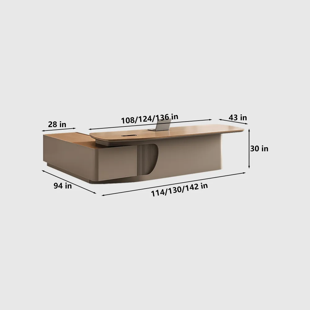 Executive Desk with Premium Timber and Curvilinear Shape - image 9