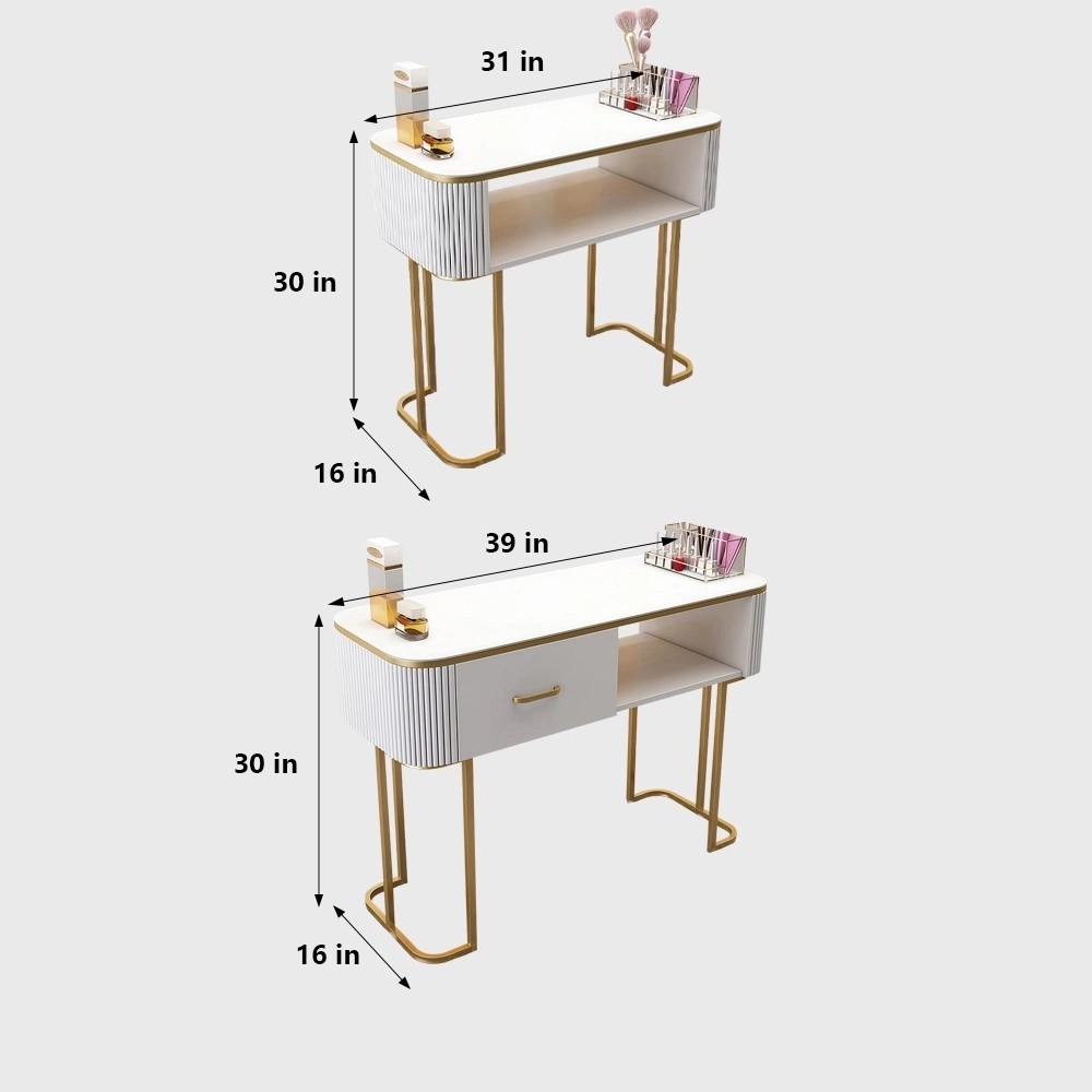 Light Luxury Creamy Nail Table with Multifunctional Minimalist Storage - image 6