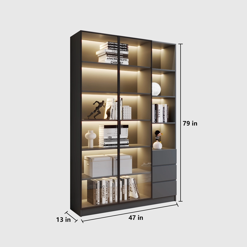 Bookcase with Glass Doors for Display Storage - image 16
