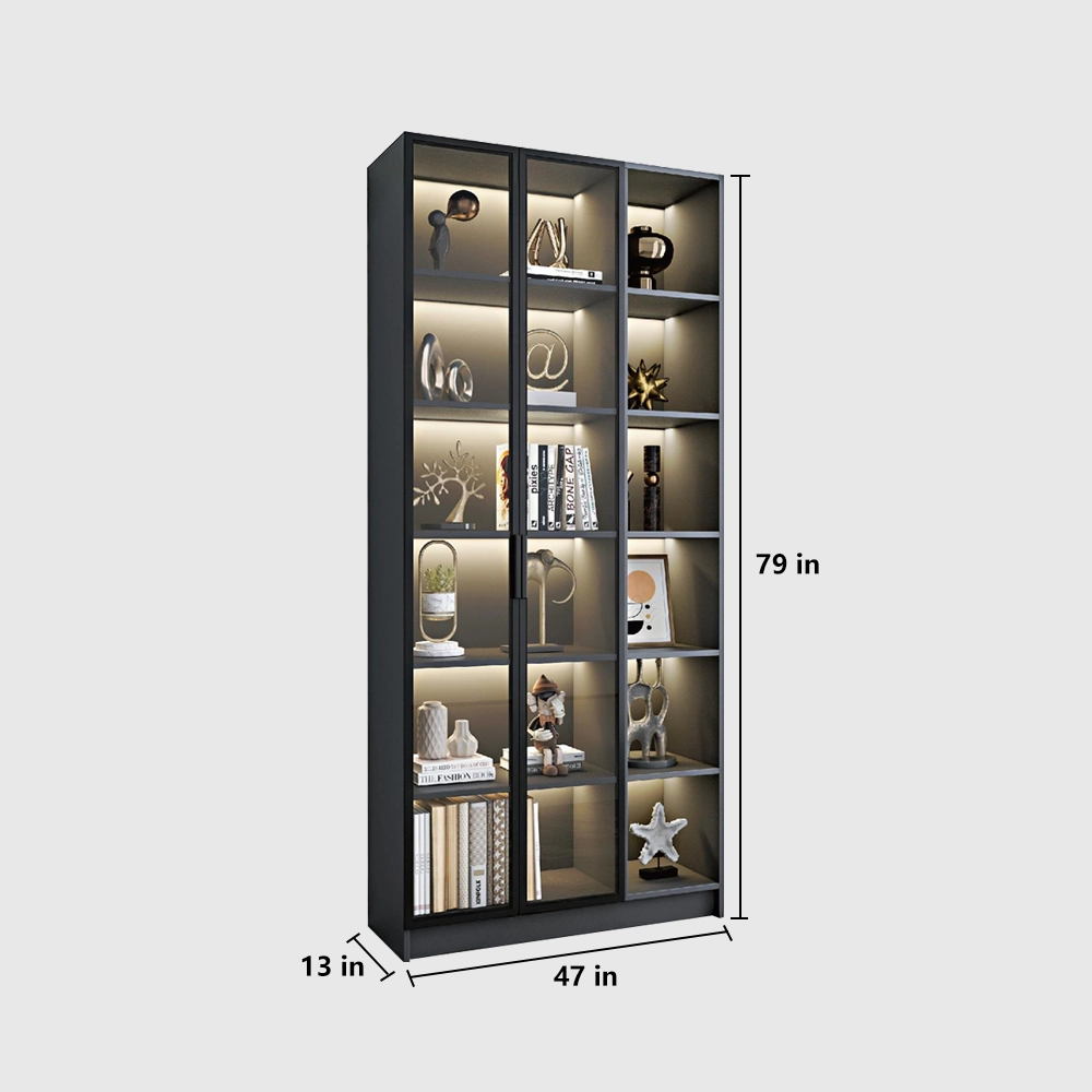 Bookcase with Glass Doors for Display Storage - image 17