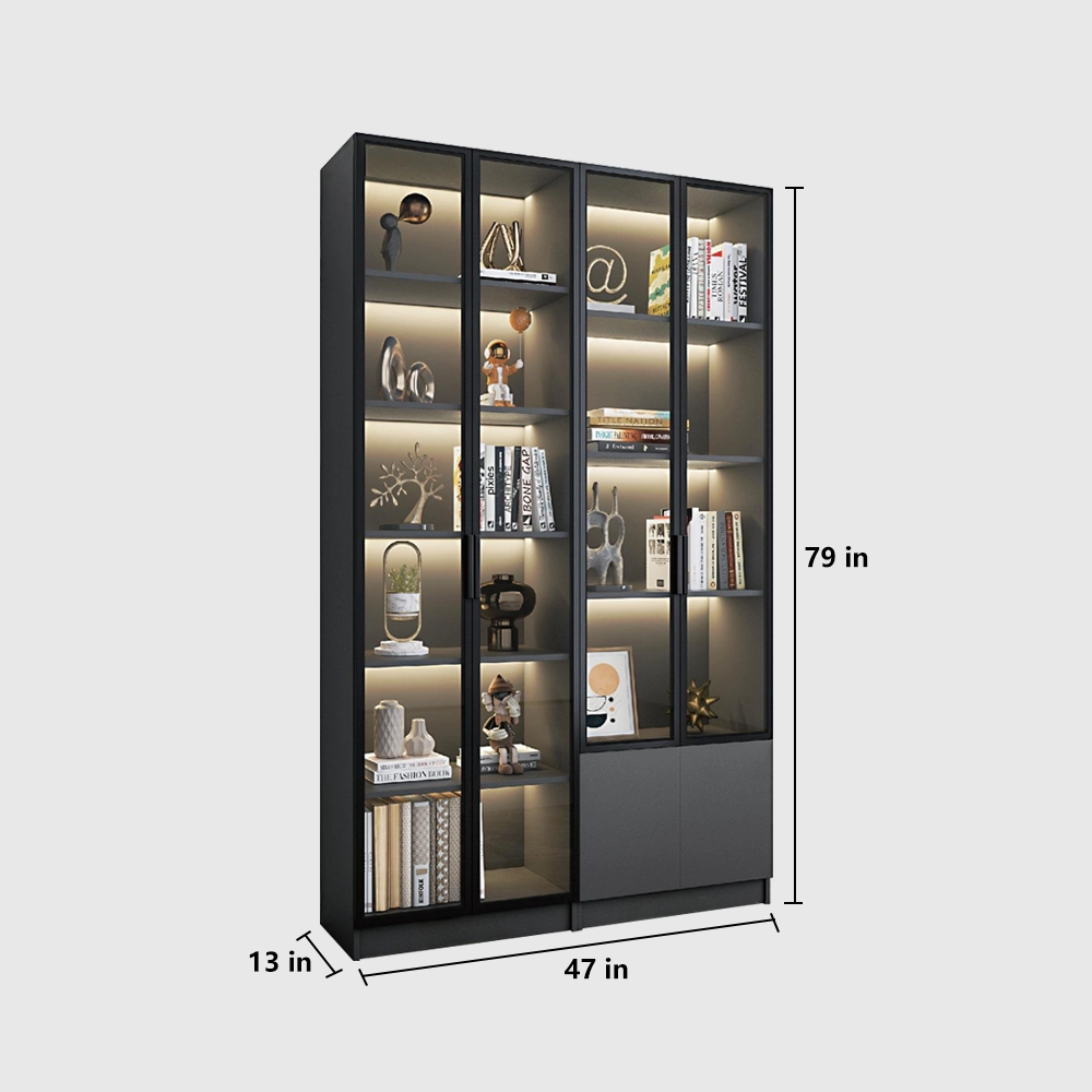 Bookcase with Glass Doors for Display Storage - image 19