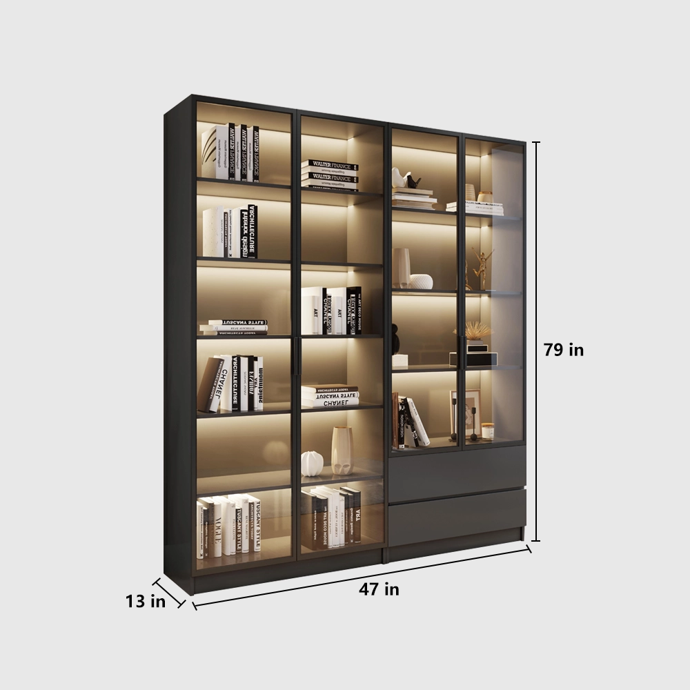 Bookcase with Glass Doors for Display Storage - image 20