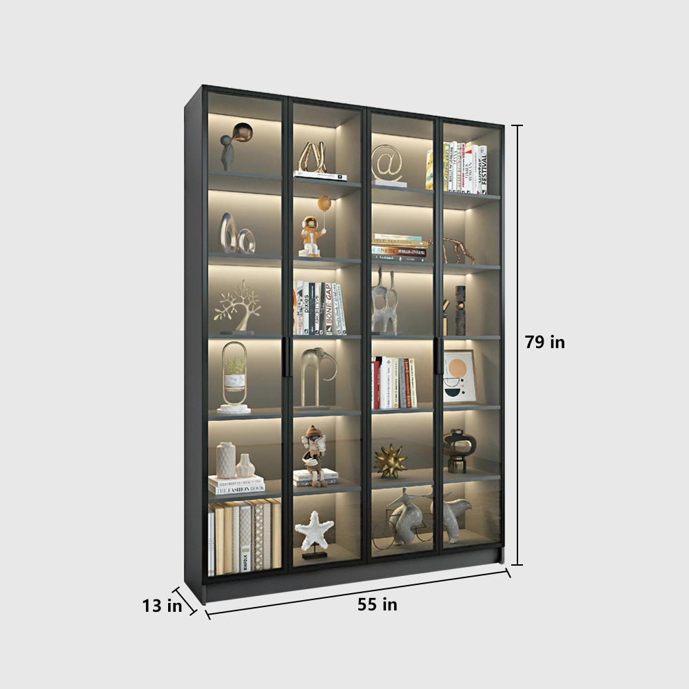 Bookcase with Glass Doors for Display Storage - image 21