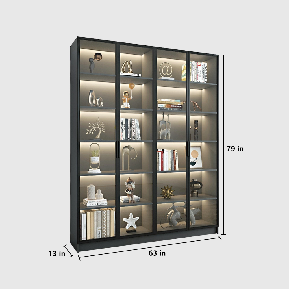 Bookcase with Glass Doors for Display Storage - image 22
