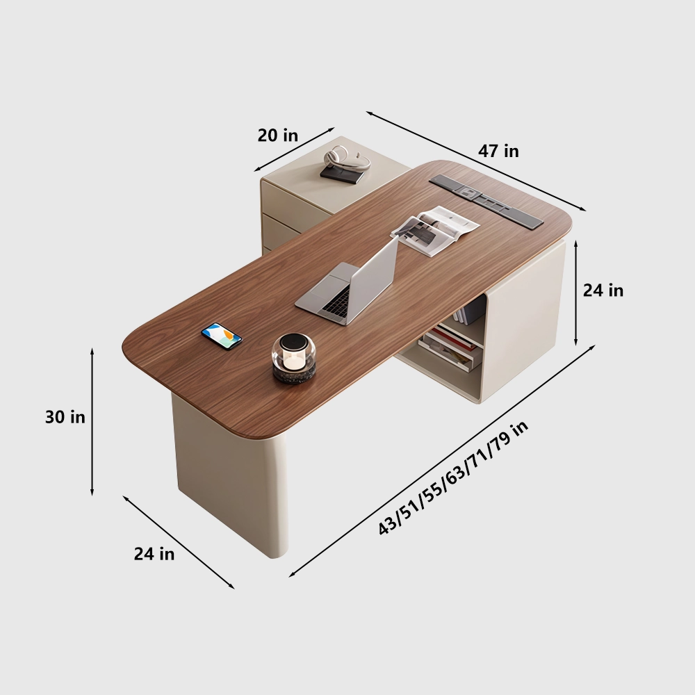 Retro  Corner Desk Modern Light Luxury  Desk - image 8