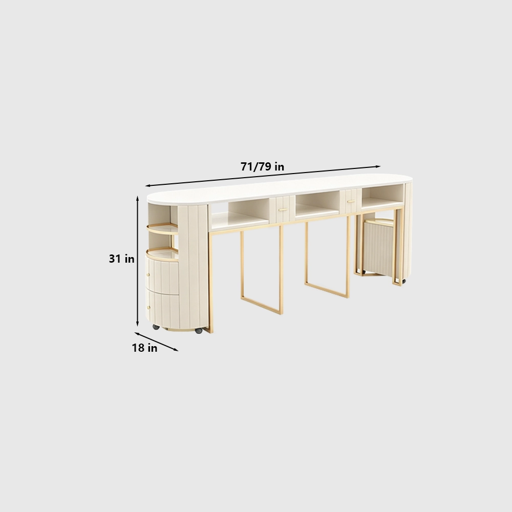 Round Double Nail Desk Set with Vacuum - image 7