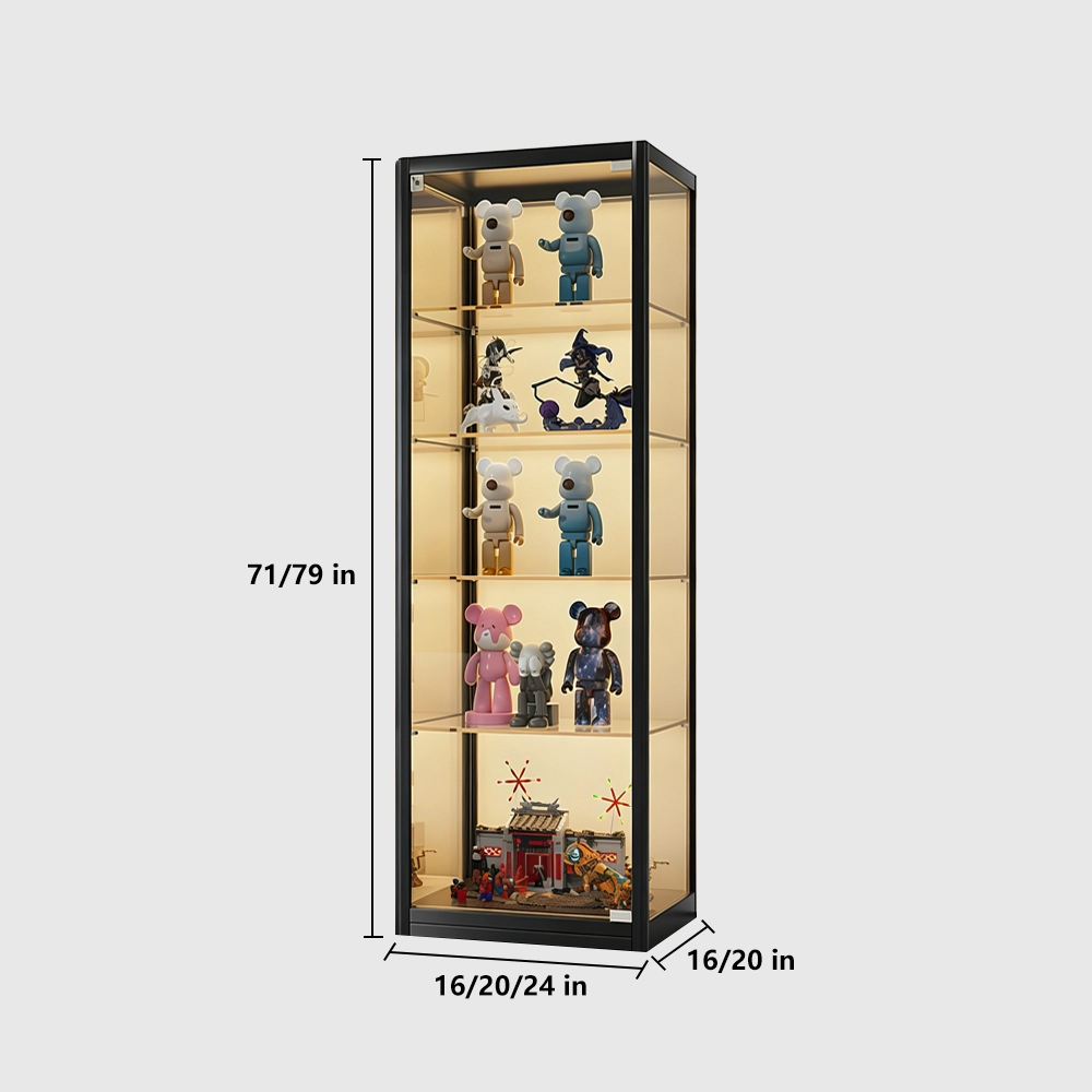 Dustproof Glass Showcase with Lock for Home - image 8