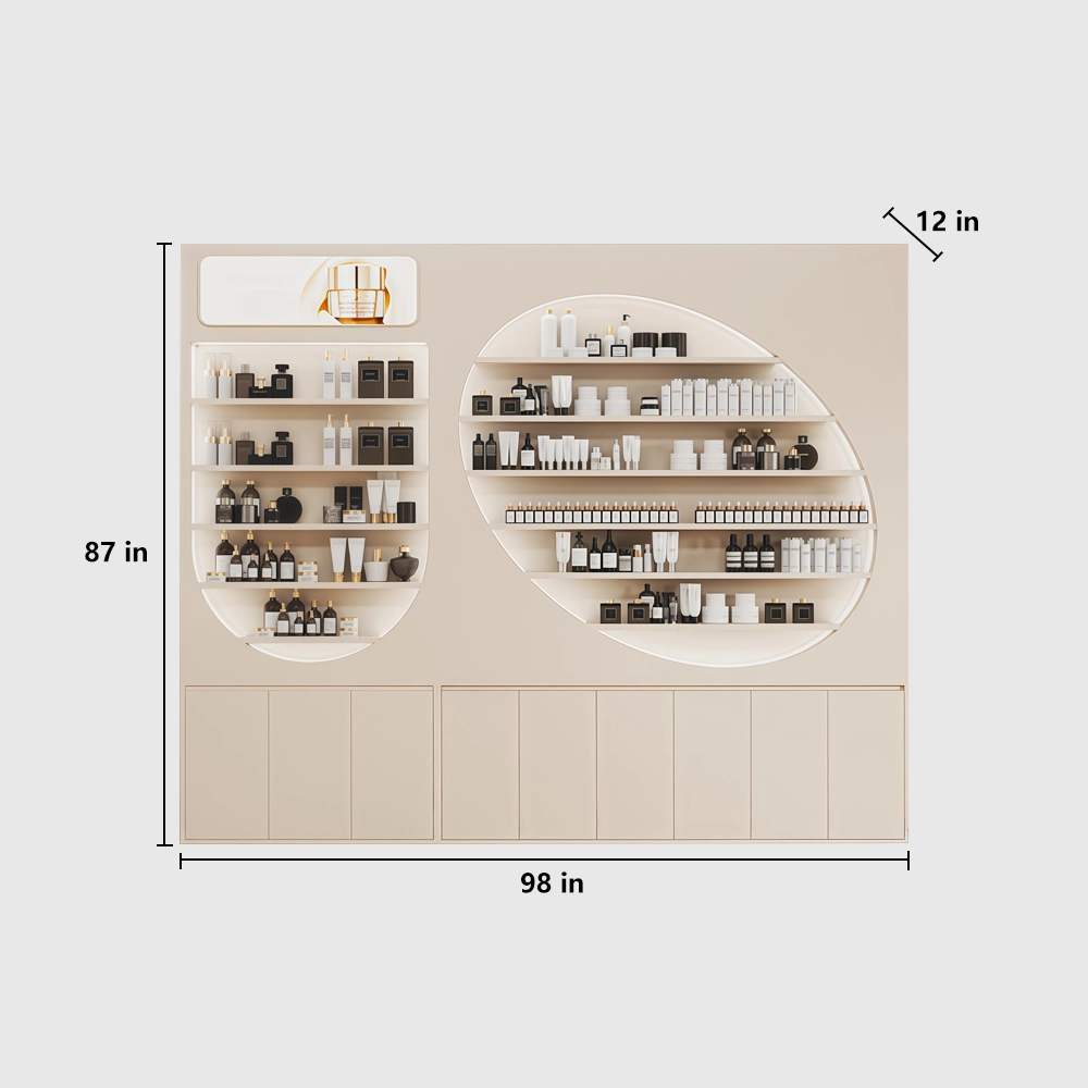 Curved Multi-Tier Display Cabinet for Salon - image 10