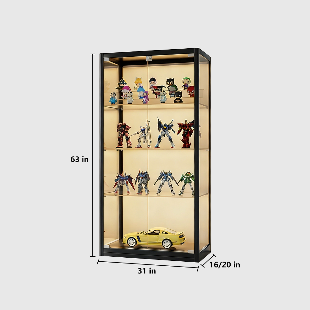 Dustproof Glass Showcase with Lock for Home - image 9