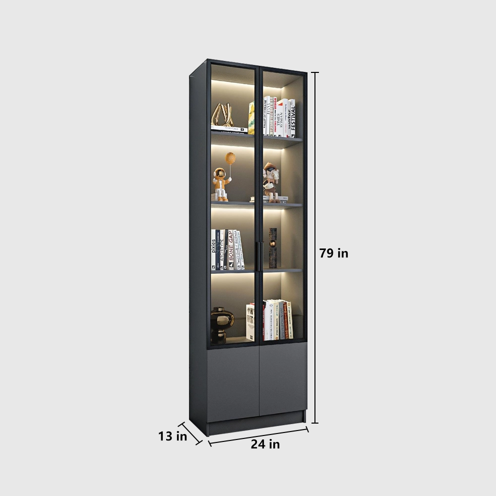 Bookcase with Glass Doors for Display Storage - image 10