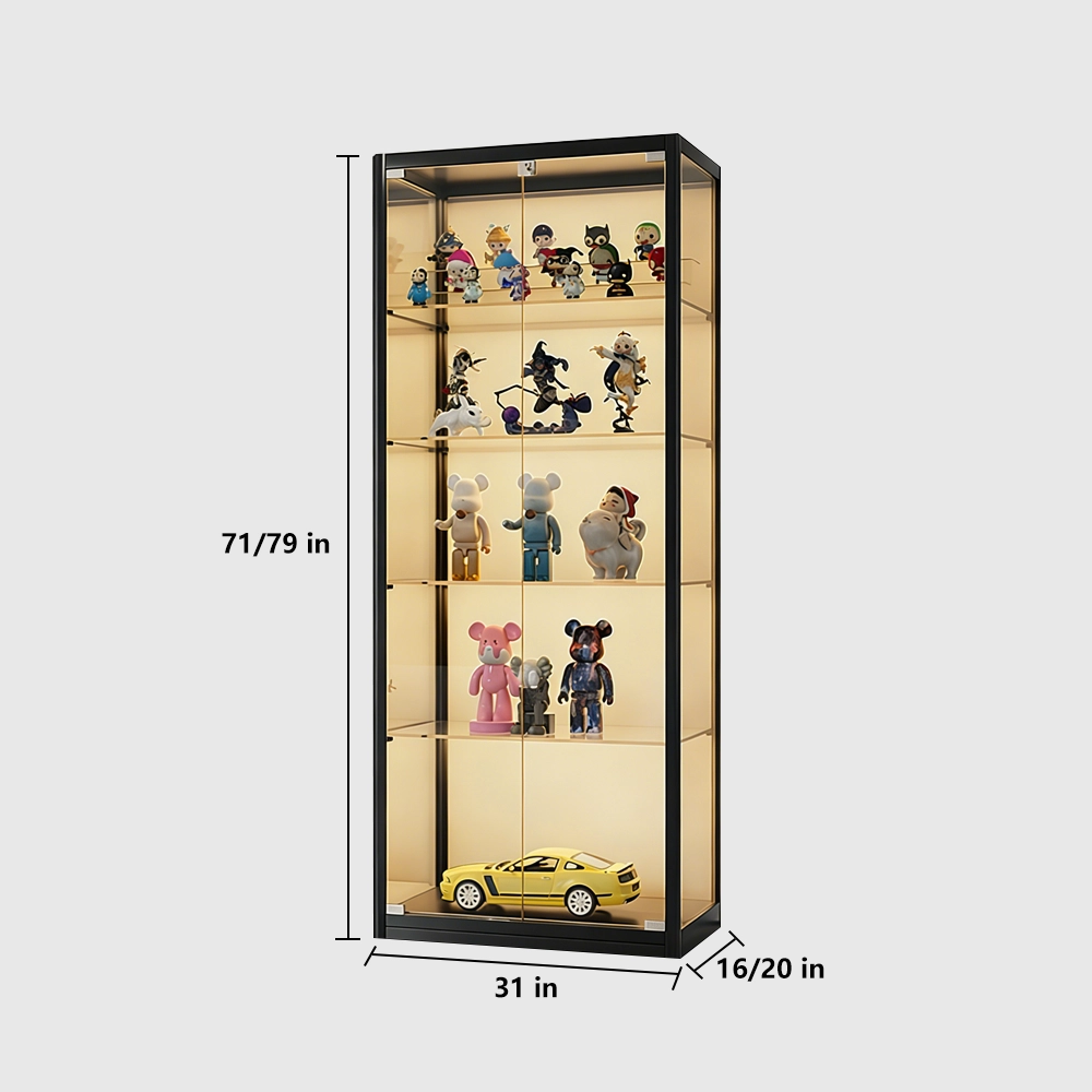Dustproof Glass Showcase with Lock for Home - image 10