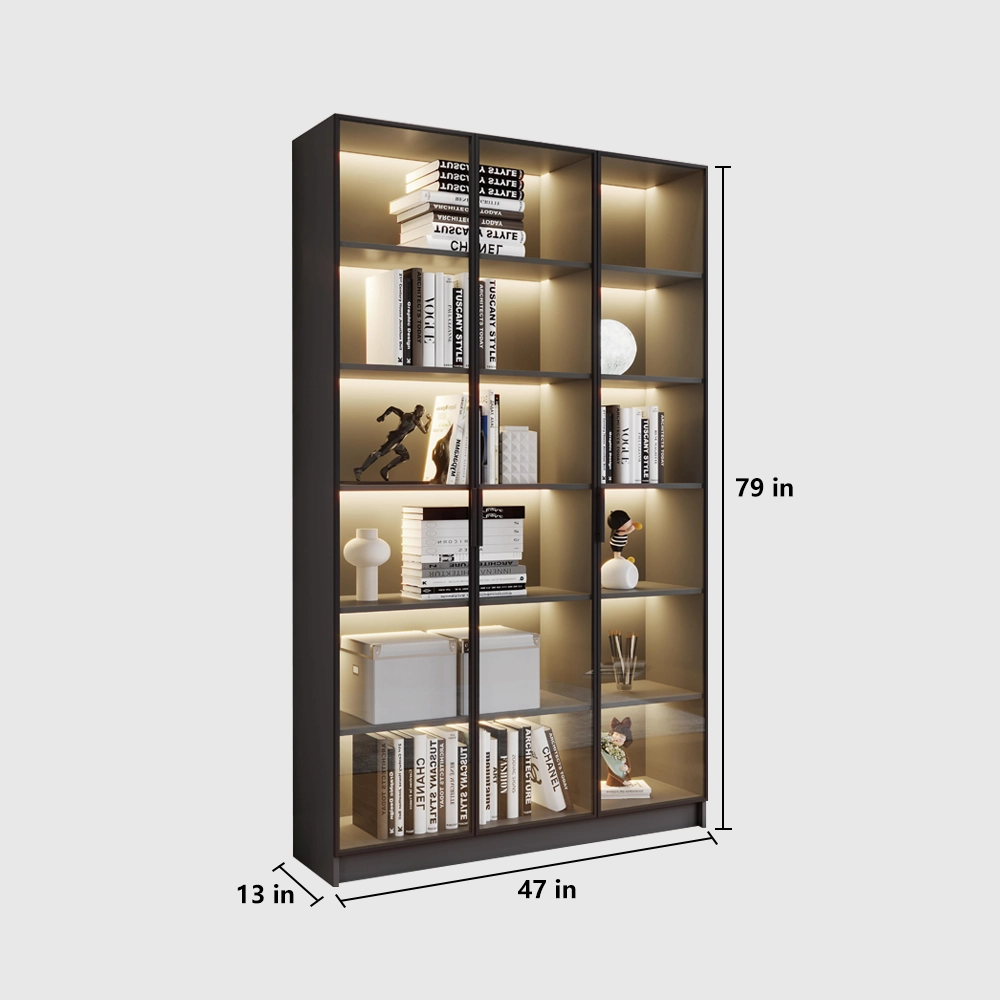 Bookcase with Glass Doors for Display Storage - image 15