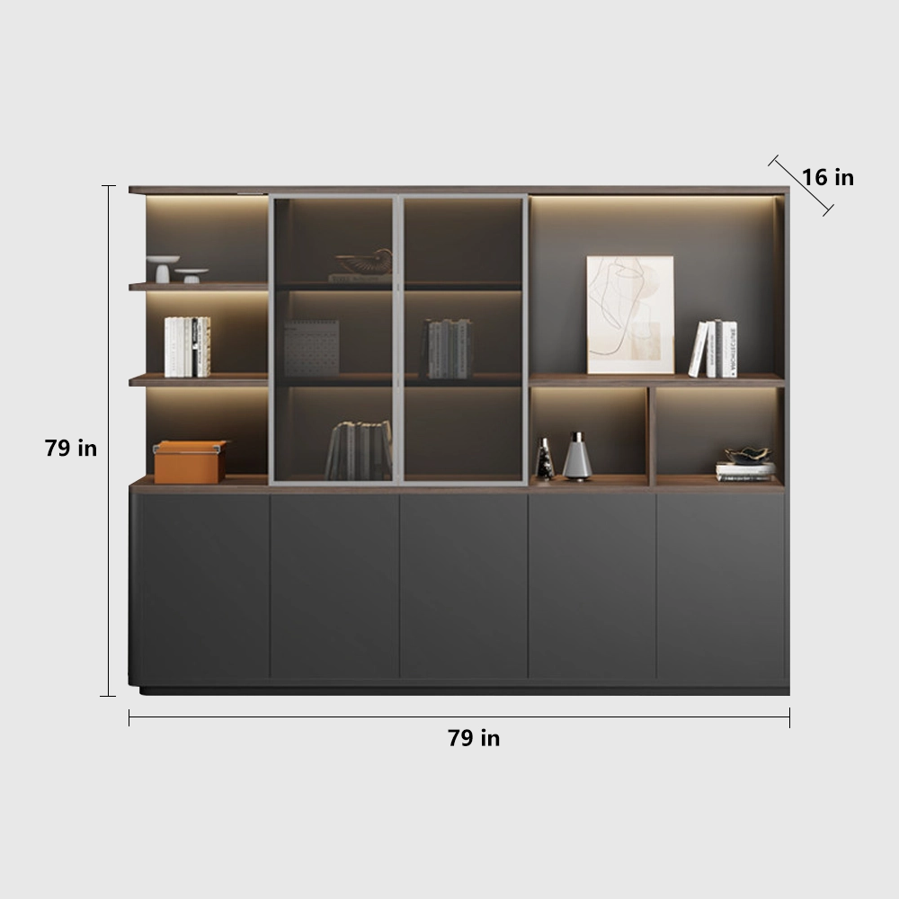 Stylish Office Storage Cabinet Bookcase Divider - image 9