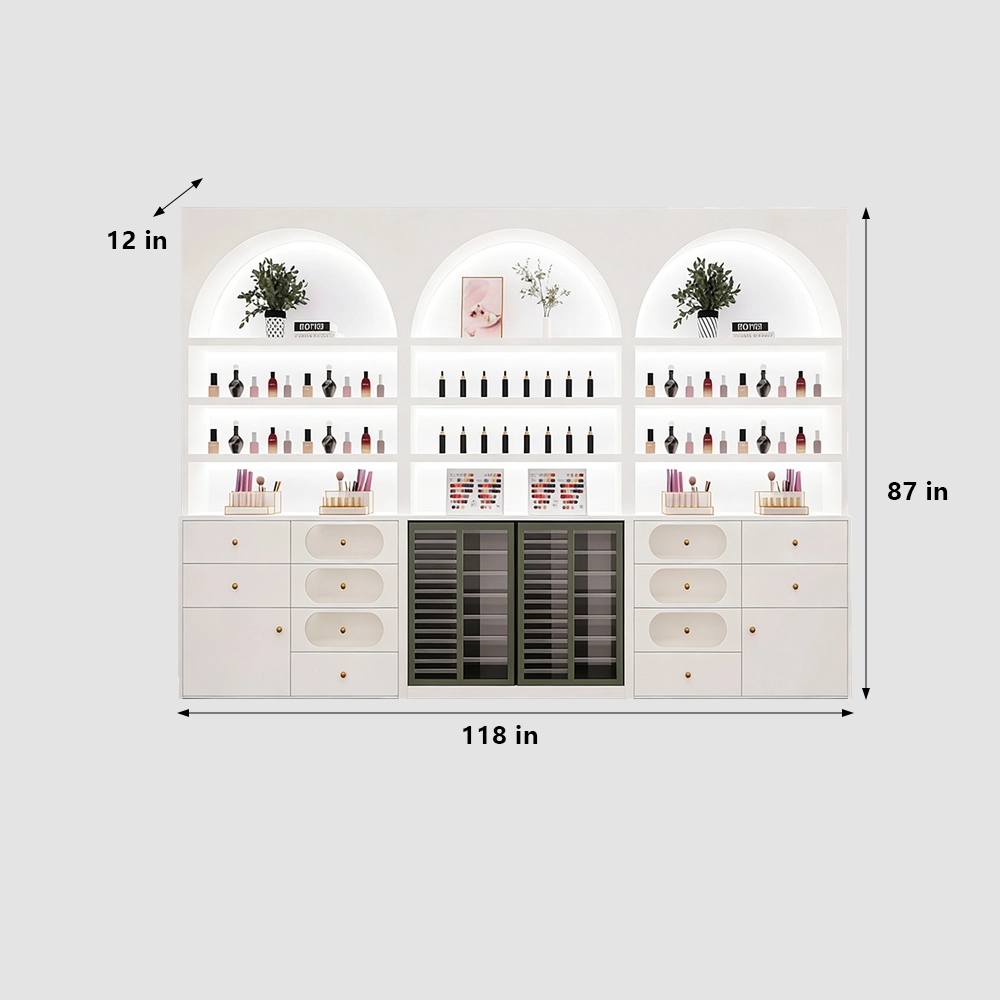 Tall Nail Salon Display Cabinet for Cosmetics - image 11