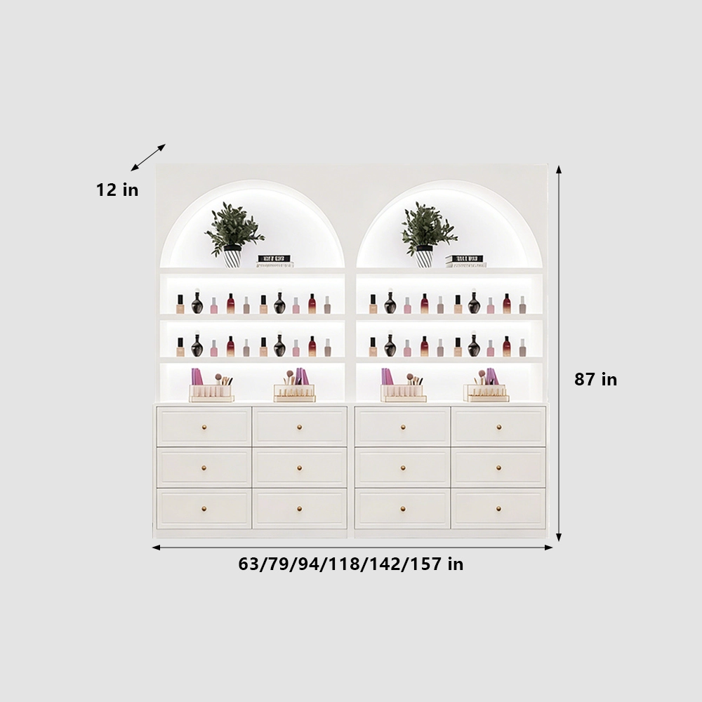 Tall Nail Salon Display Cabinet for Cosmetics - image 9