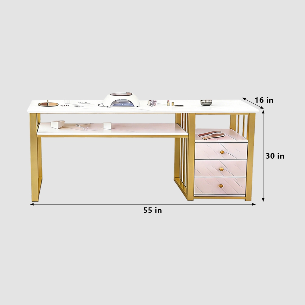 Trending Marble Nail Table Gold Stand - image 7