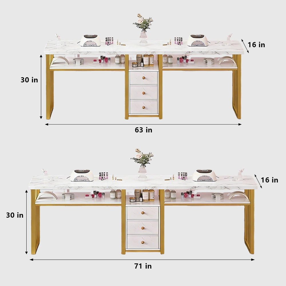 Trending Marble Nail Table Gold Stand - image 8