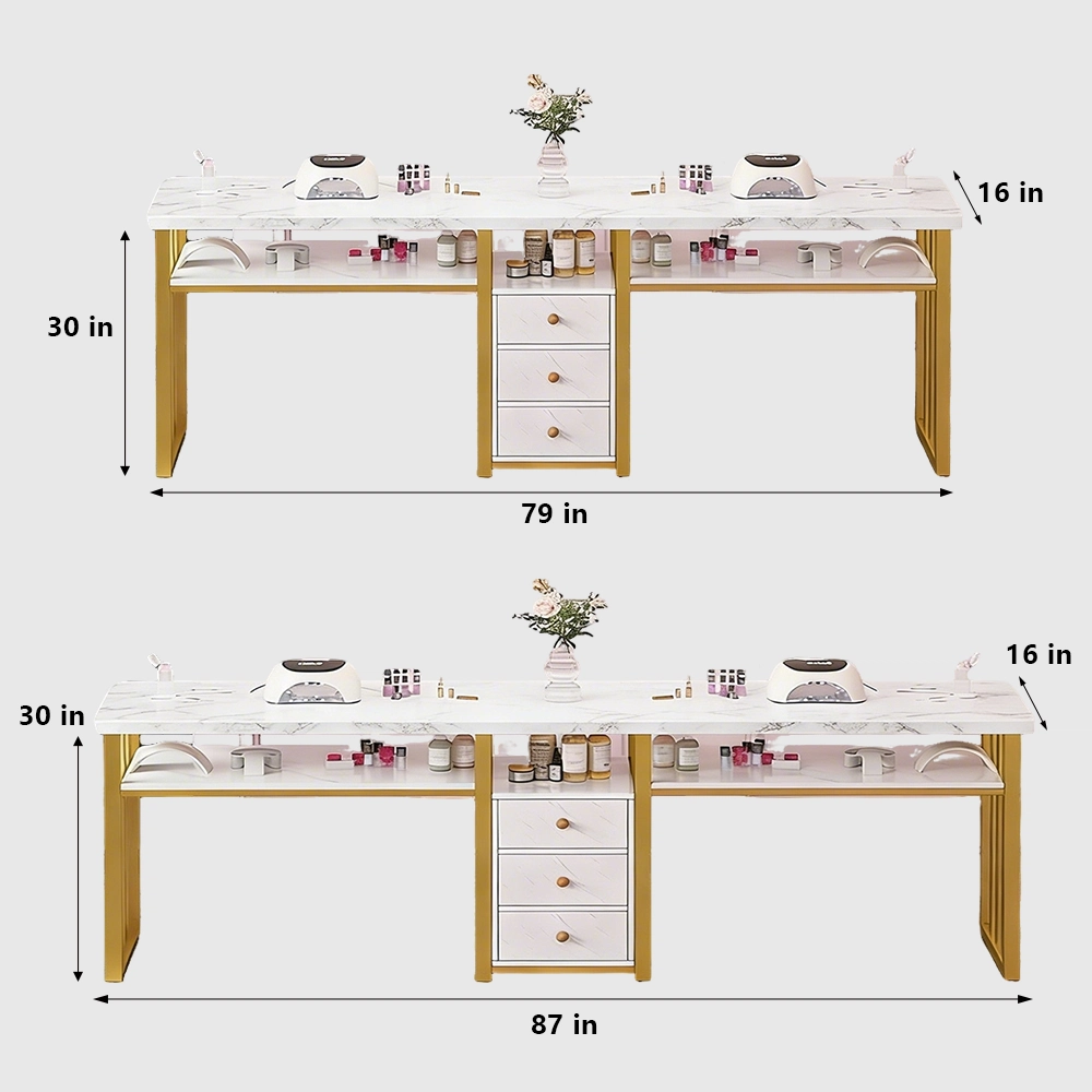 Trending Marble Nail Table Gold Stand - image 9