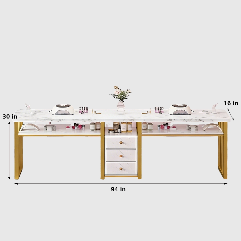 Trending Marble Nail Table Gold Stand - image 10